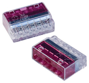 Purple 6-Port Push-In Wire Connector - Pk/5