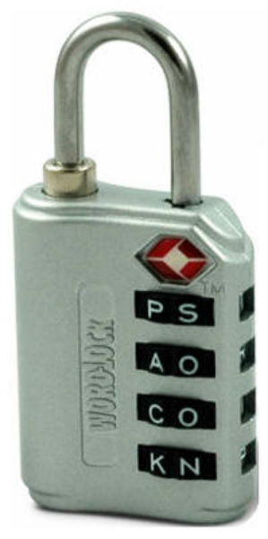 WordLock® LL-277-A1 TSA Approved Luggage Lock with 4-Dial, Assorted Colors