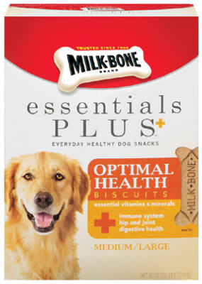 "Milk-Bone" Essentials Plus+ Optimal Health Biscuits 22 Oz - Medium/Large