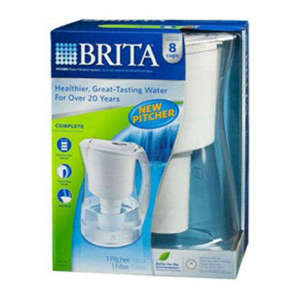 Brita® 35513 Marina Pitcher with Filter, 8-Cup