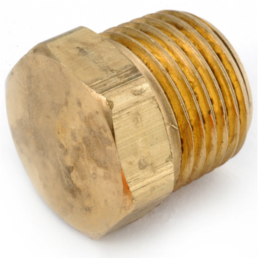 Anderson Metals 756121-08 Lead Free Hex Head Pipe Plug, Brass, 1/2"
