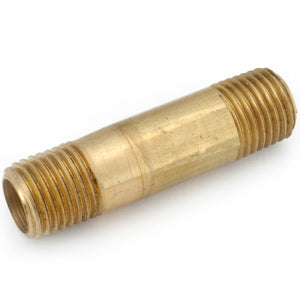 Anderson Metals 736113-0224 Lead Free Long Nipple, Brass, 1/8" x 1-1/2"