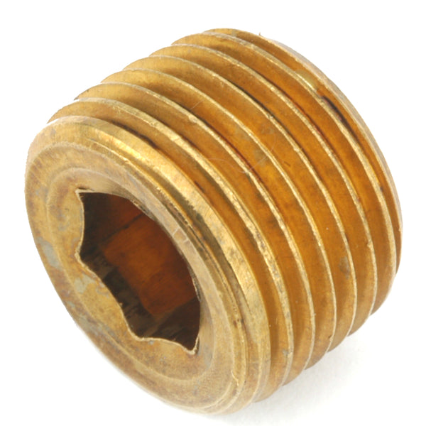 Anderson Metals 756115-04 Lead Free Countersunk Plug Hex Drive, Brass, 1/4"