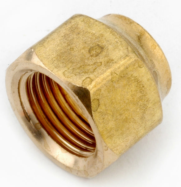 Anderson Metals 754018-06 Lead Free Short Forged Flare Nut, Brass, 3/8"