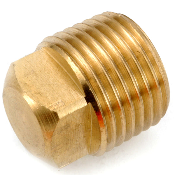 Anderson Metals 756109-02 Lead Free Square Head Pipe Plug, Brass, 1/8" MPT