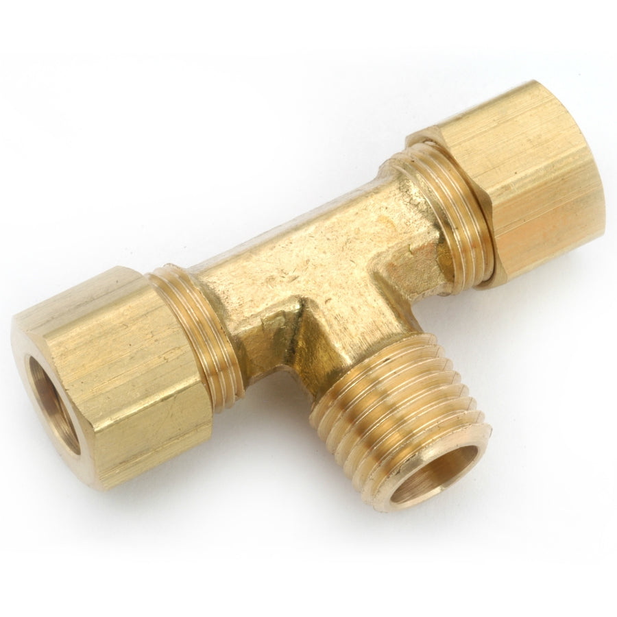 Anderson Metals 750072-1008 Lead Free Branch Tee, Brass, 5/8" CMP x 1/2" MPT