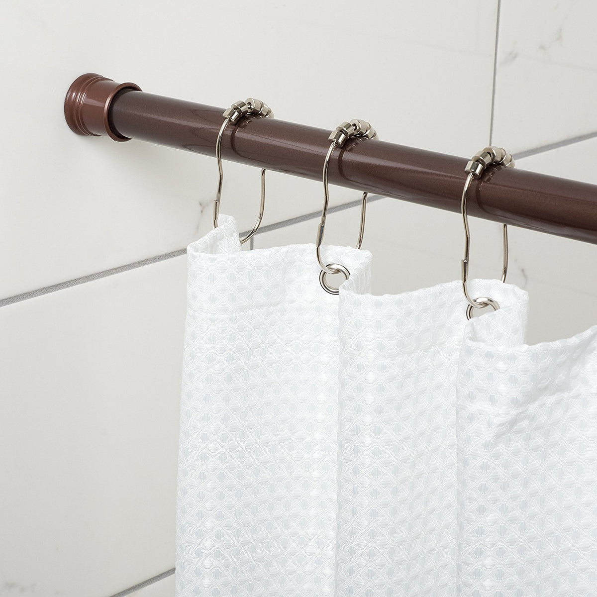 Zenna Home 506RB Shower Curtain Rod, Oil Rubbed Bronze, 42 inches - 72 inches