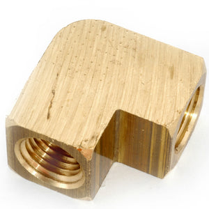 Anderson Metals 756100-04 Lead Free 90 Degree Elbow, Brass, 1/4" FPT