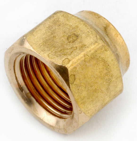 Anderson Metals 754018-04 Lead Free Short Forged Flare Nut, Brass, 1/4"