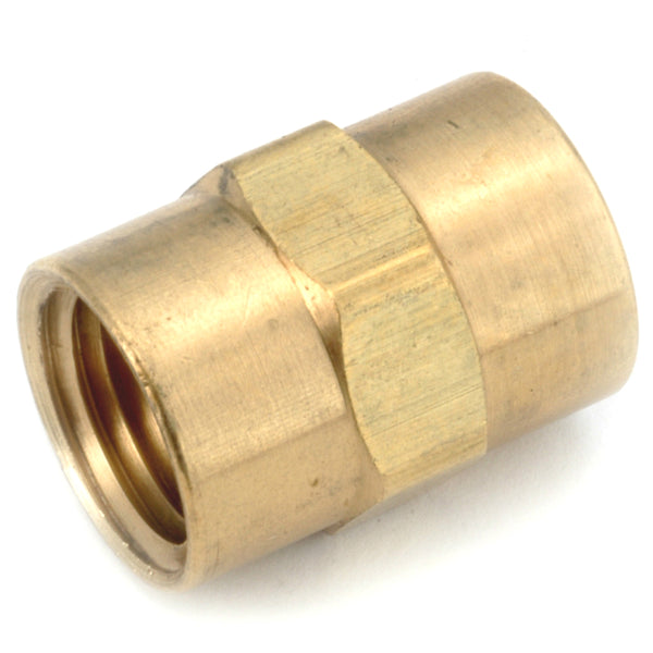 Anderson Metals 756103-06 Lead Free Coupling, Brass, 3/8"