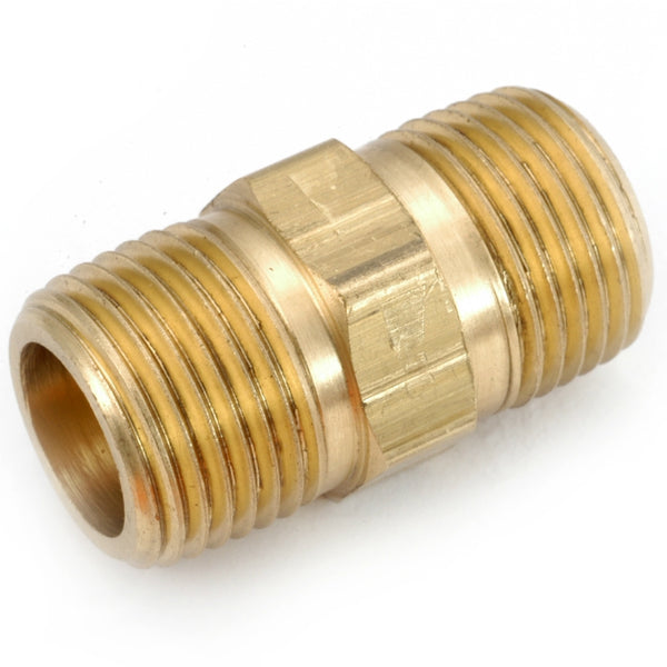 Anderson Metals 756122-08 Lead Free Hex Nipple, Brass, 1/2"