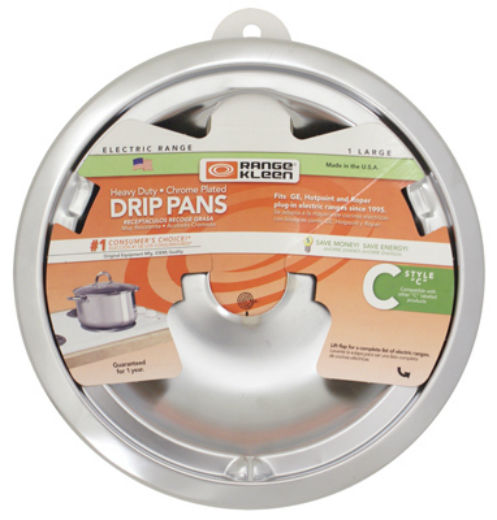 Range Kleen® 180A Heavy Duty Drip Pan, "C" Series, 8", Chrome Plated