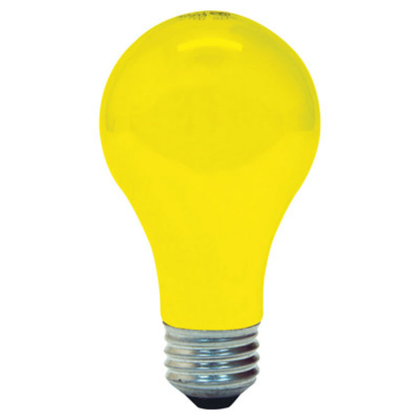 GE Lighting 61435 Incandescent A19 Yellow Bug Light Bulb, 90W, 2-Pack