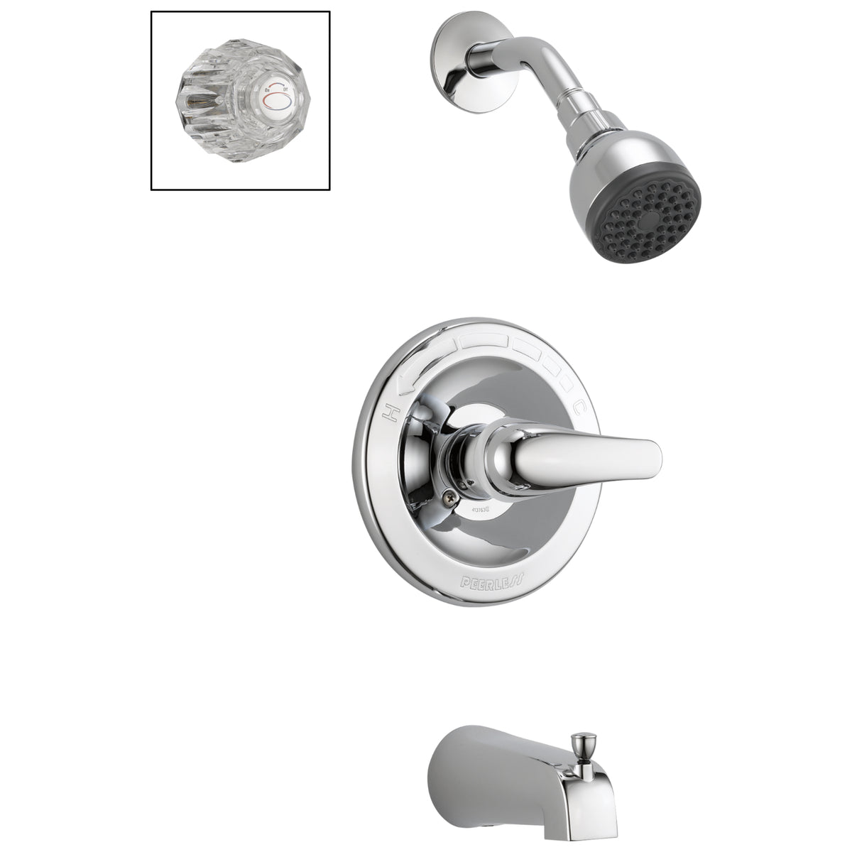Peerless P188720 Single Handle Tub & Shower Faucet Combo, Chrome Finish, 2.0 GPM