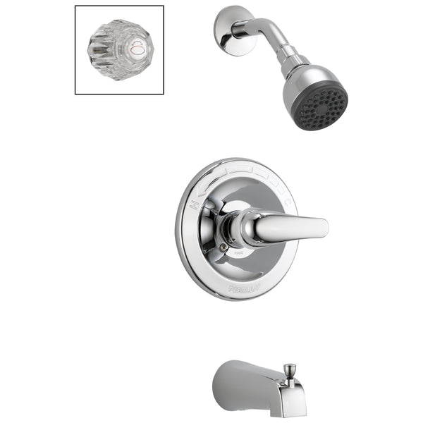 Peerless P188720 Single Handle Tub & Shower Faucet Combo, Chrome Finish, 2.0 GPM