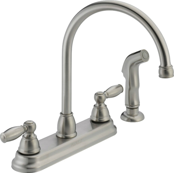 Peerless P299575LF-SS Two Lever Handle Kitchen Sink Faucet, Stainless Steel