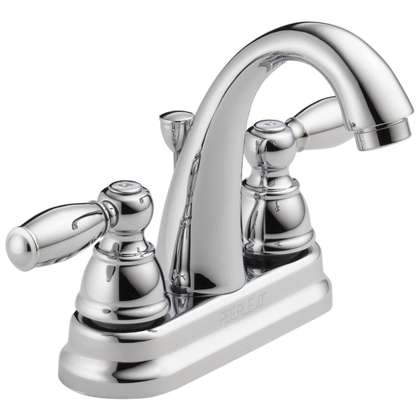 Peerless P299696LF Two S Lever Handle Lavatory Faucet, Chrome Finish