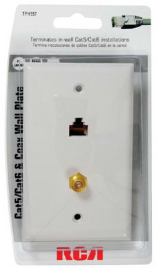 RCA TPH557R Cat5/6 Coax Wall Plate