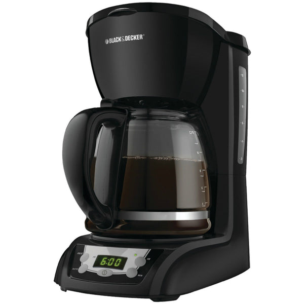 Black & Decker DLX1050B Programmable Coffeemaker w/Glass Carafe, Black, 12 Cup