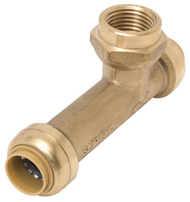 SharkBite® U3482LFA Lead Free Center Slip Tee, 1/2" x 1/2" x 1/2" FNPT