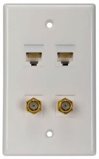 RCA TPH559R Dual Cat5/6 Coax Wall Plate
