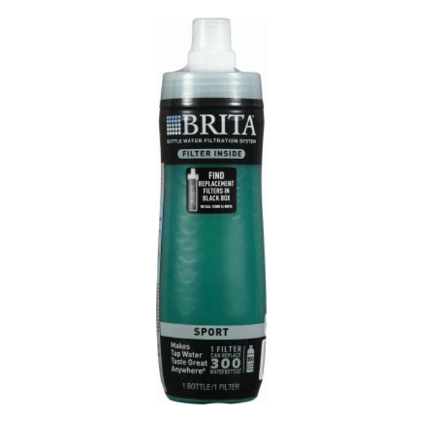 Brita® 35599 Squeezable Water Bottle with Filter, Green, 20 Oz