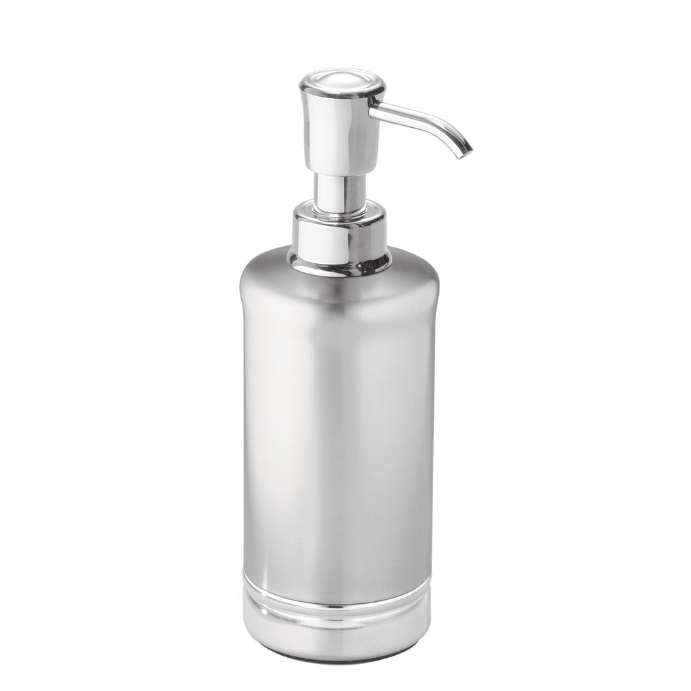 InterDesign® 76350 York Metal Soap Dispenser & Lotion Pump, Brushed/Chrome
