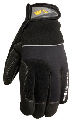Wells Lamont® 7740L Men's Synthetic Leather Palm Gloves, Large, Black