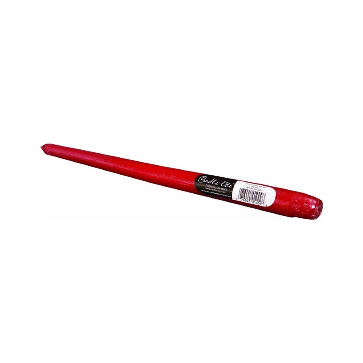Candle Lite® 0212854 Everyday Essentials Tapered Candle, Red Crimson, 12"