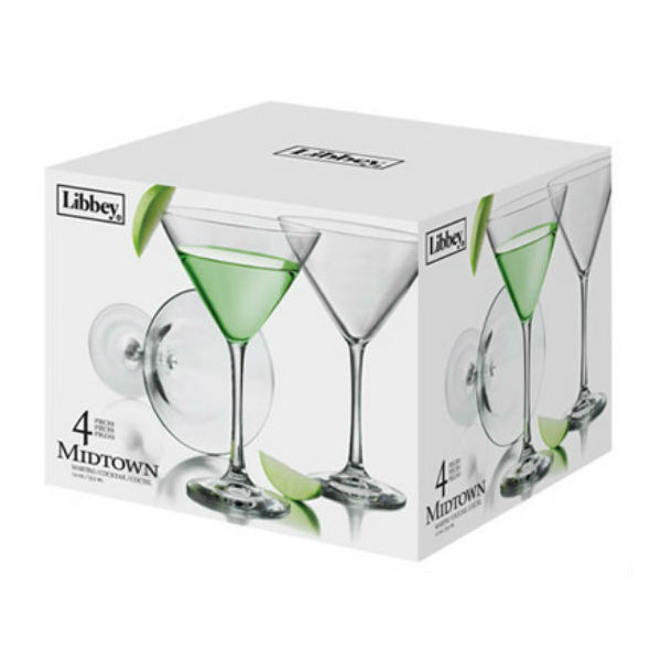 Libbey® Glass 7507S4B Martini Glass Set, 12 Oz, 4-Piece