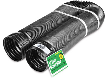 Cleveland Tubing 50710 Expandable Solid Flex-Drain, 4" x 12', Black