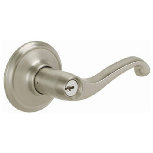 Schlage F51VFLA619 Flair Lever Design Entry Lockset, Satin Nickel