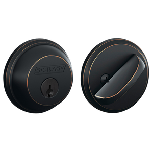 Schlage B60NV716 Single Cylinder Deadbolt, Aged Bronze