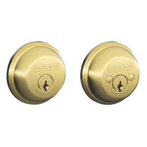 Schlage B62NV505 Double Cylinder Deadbolt, Bright Brass
