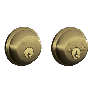 Schlage B62NV609 Double Cylinder Deadbolt Lock, Antique Brass