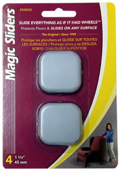 Magic Sliders® 04045 Square Self-Adhesive Slider, 4-Pack, 1-3/4"