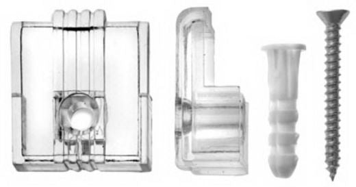 OOK 50226 Plastic Adjustable Mirror Holders, 1/4" Wide, Clear, 4-Pack