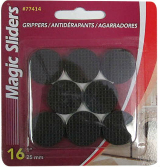 Magic Sliders® 77414 Round Self-Stick Gripper Pad, 1", 16-Pack