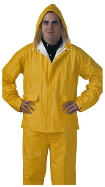 Tuff-Enuff Plus™ S62217-2X Double Layered PVC Rainsuit, XXL, Yellow