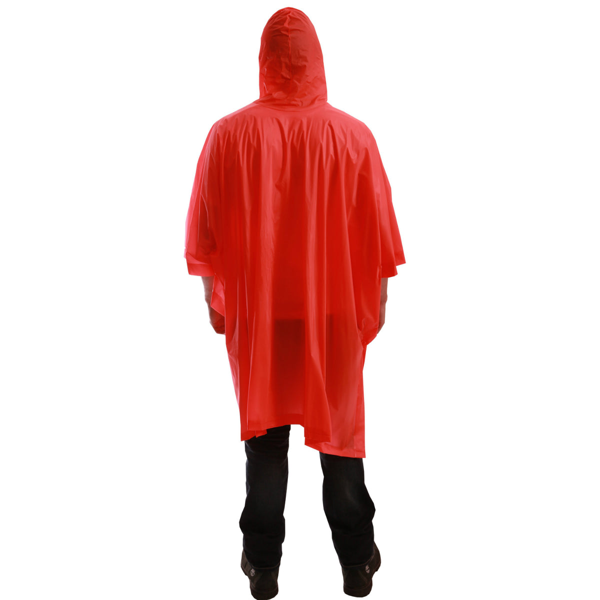 Tingley P68809 One-Size PVC Poncho with Attached Hood, Orange, 50" x 80"