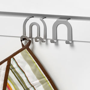 Spectrum® 67971 Over-the-Cabinet Pos/Neg Double Hook, Brushed Nickel, 2-Pack