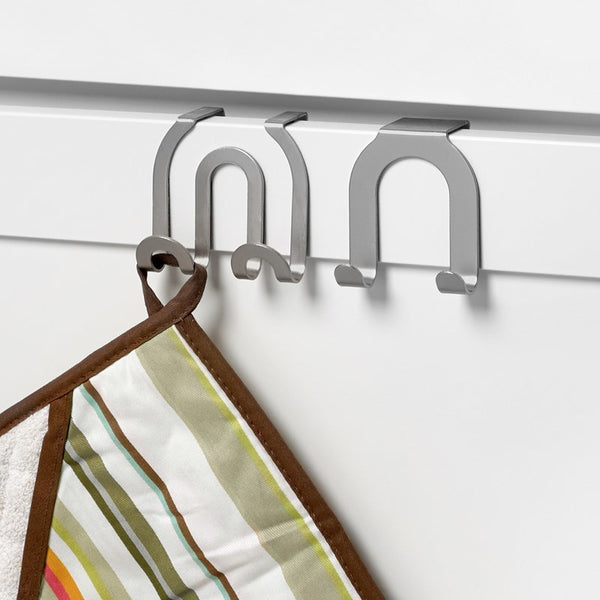 Spectrum® 67971 Over-the-Cabinet Pos/Neg Double Hook, Brushed Nickel, 2-Pack