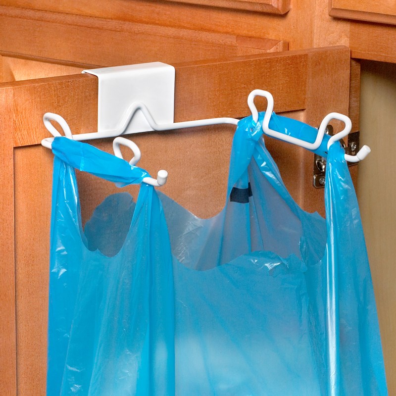 Spectrum® 65400 Over-The-Cabinet/Drawer Trash Bag Holder, White