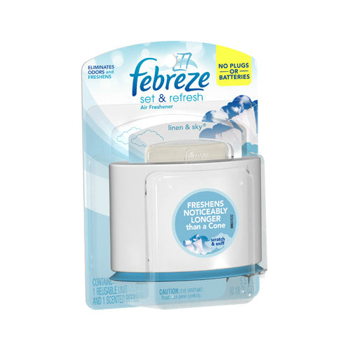 Febreze 29215 Set & Refresh Air Freshener Starter Kit, Linen & Sky Scent