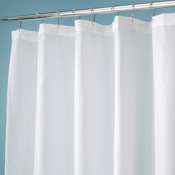 InterDesign® 22780 Carlton Fabric Shower Curtain, White, 72" x 72"