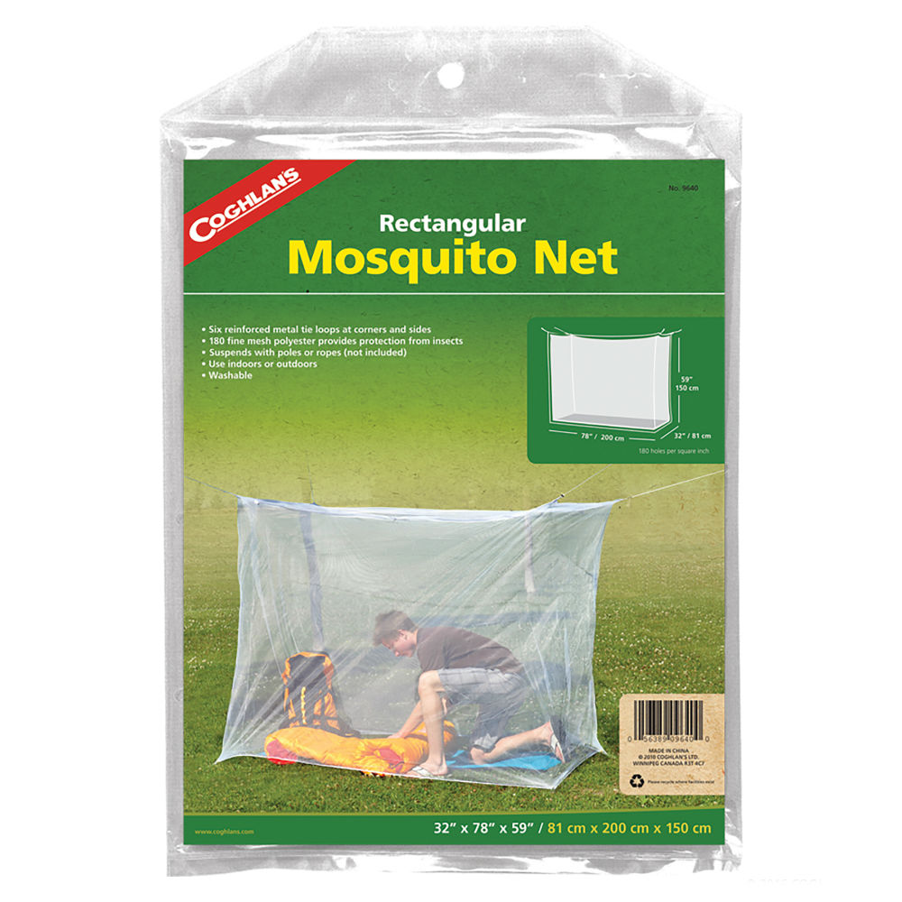 Coghlan's 9640 Rectangular Mosquito Bed Net, Single White, 32" x 78" x 59"