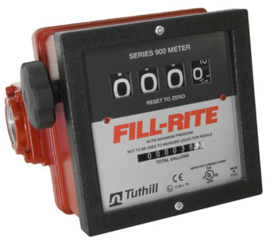 Fill-Rite 901C 4-Wheel Mechanical Meter, 1 in Meter, 6-40 GPM