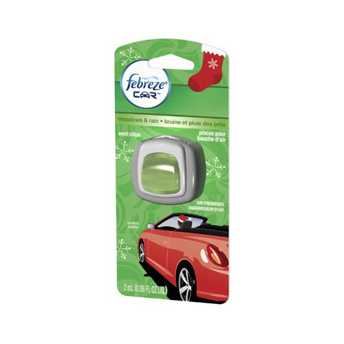 Febreze 81109 Car Vent Clip Air Freshener, Meadows & Rain Scent