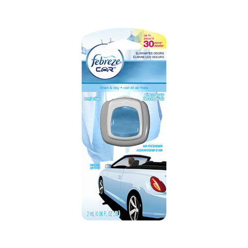 Febreze 81113 Car Vent Clip Air Freshener, Linen & Sky Scent