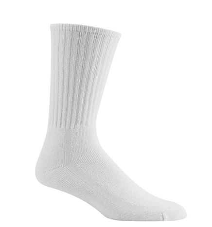 Wigwam S1077-051-LG Super 60® Crew Athletic Sock, Large, White, 3-Pack